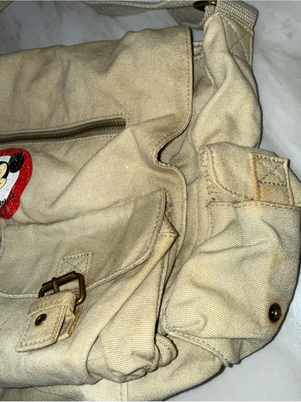 Mickey Mouse club Vinatge khaki mail bag